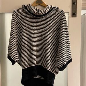 Nine West Black and White Striped Poncho